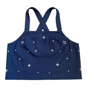 Anthropologie Maeve Short Sleeve Crop Sheer Embellished  with Adjustable Straps